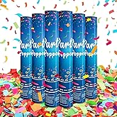 Multicolor Confetti Cannon 6 Pack Confetti Poppers 12 Inch Party Poppers Shooters Paper Popper Cannon for Wedding Birthday Graduation Decorations 2027 New Year's Eve and Any Celebration