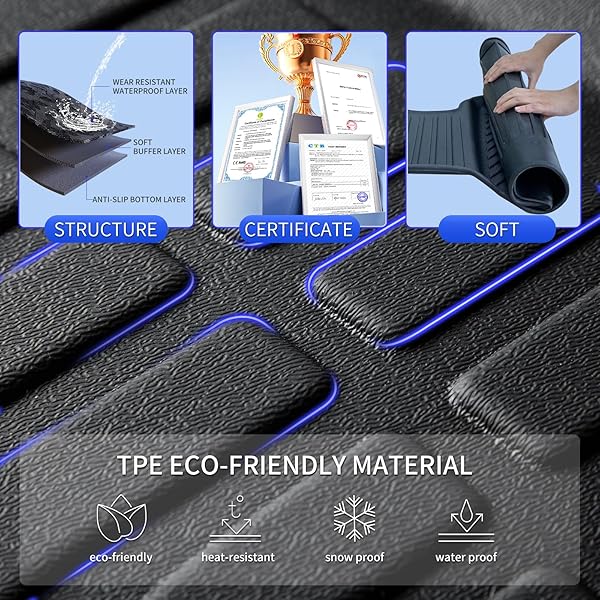 KELCSEECS ALL WEATHER FLOOR MATS & CARGO LINER SET FOR 2015 2014 2013 2012 CIVIC & CIVIC SI ONLY SEDAN (NOT COUPE) CAR MATS CARGO MAT FLOOR LINERS TRUNK MAT CIVIC TRUNK LINER