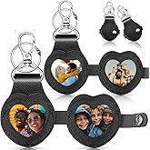 Nosiny 2 Pcs Heart Keychain Valentine's Day Gift Leather Cute Keychain with Picture for Men and Women Galentines Party Favor