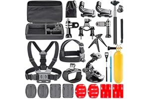 Navitech 18-in-1 Action Camera Accessories Combo Kit with EVA Case - Compatible with WOLFANG GA420 Dual Screen Action Camera