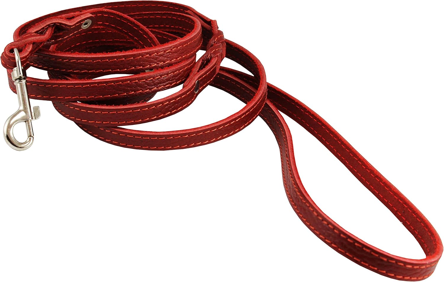 red leather dog leash