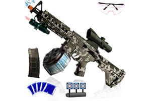 ZOFFYFABRIZIO Toy Gun M416 Large Gel Ball Blaster for Orbeez with Goggles, with Drum and Manual & Electric Dual Mode Splatter Gel Ball Blaster, Toys for Team Game - Ages 14 +(Camouflage)