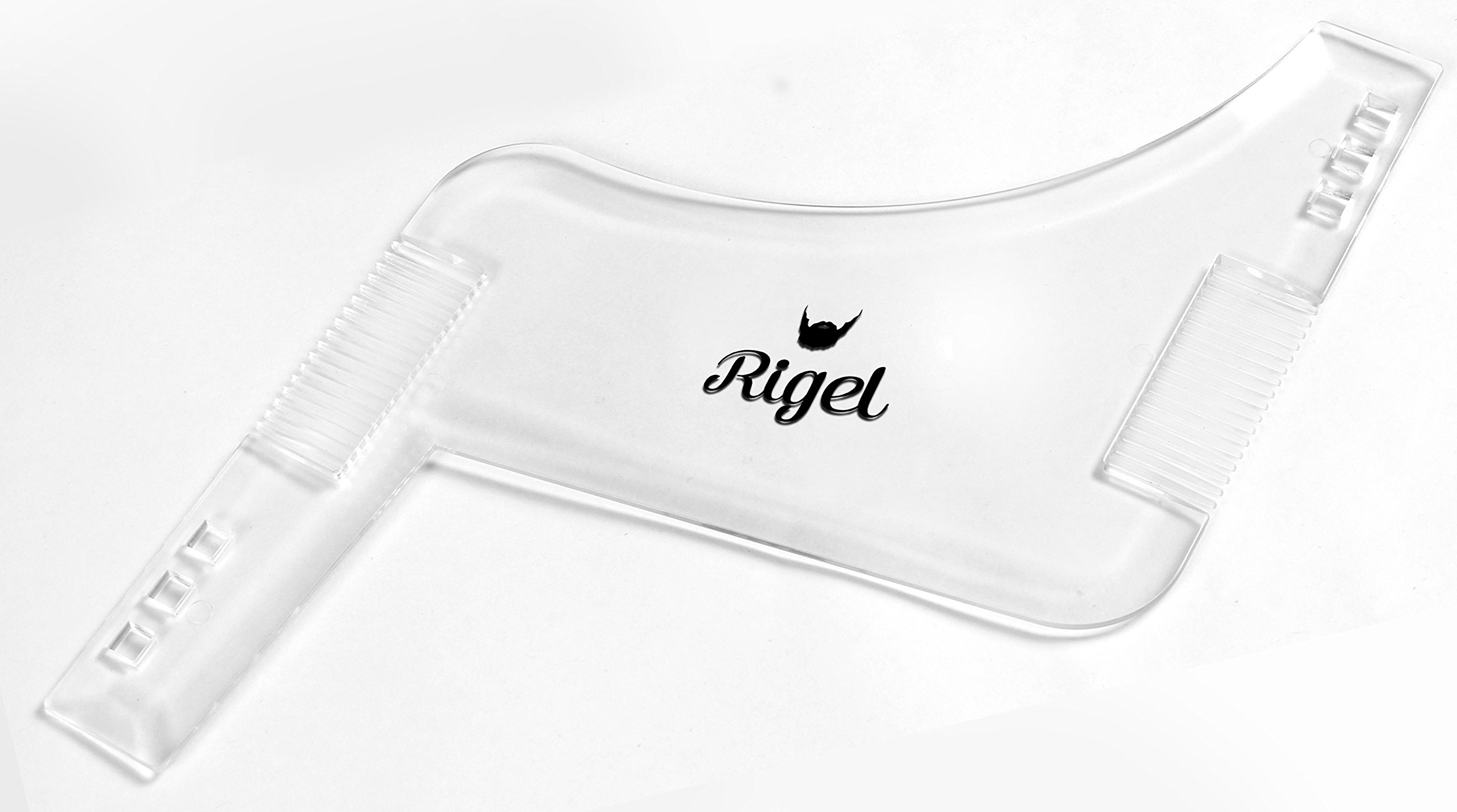 Rigel Beard Shaper Transparent Beard Kit Shaping Tool - Premium Quality Beard Stencil Mens Grooming Tool Kit - Beard Comb For Line Up And Edging
