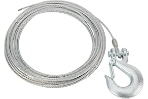 Ultra-Tow Wire ATV Winch Rope with Hook, 5/32in. Dia. x 50ft.L, for Use with 2500-Lb. to 3500-Lb. Winches