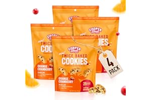 Cooper Street Italian Biscotti Cookies - Twice Baked Biscotti Style Cookie Biscuits in Delicious Orange Cranberry Flavor | Crispy, Light and Healthy Cookies | Peanut & Dairy Free | 5 Ounce | Pack of 4