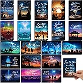 Nuanchu 80 Pcs Scenes from Scripture Religious Christmas Cards Christian Christmas Postcards 4 x 6 Inch Blank Xmas Cards for Friends Relatives, 20 Designs