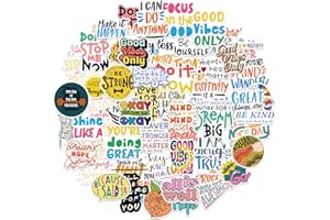DAIUNI 100PCS Inspirational Words Stickers, Waterproof Vinyl Motivational Stickers for Teens Students Teachers Adults, Positive Quote Stickers for Water Bottle Journaling Scrapbook Laptop