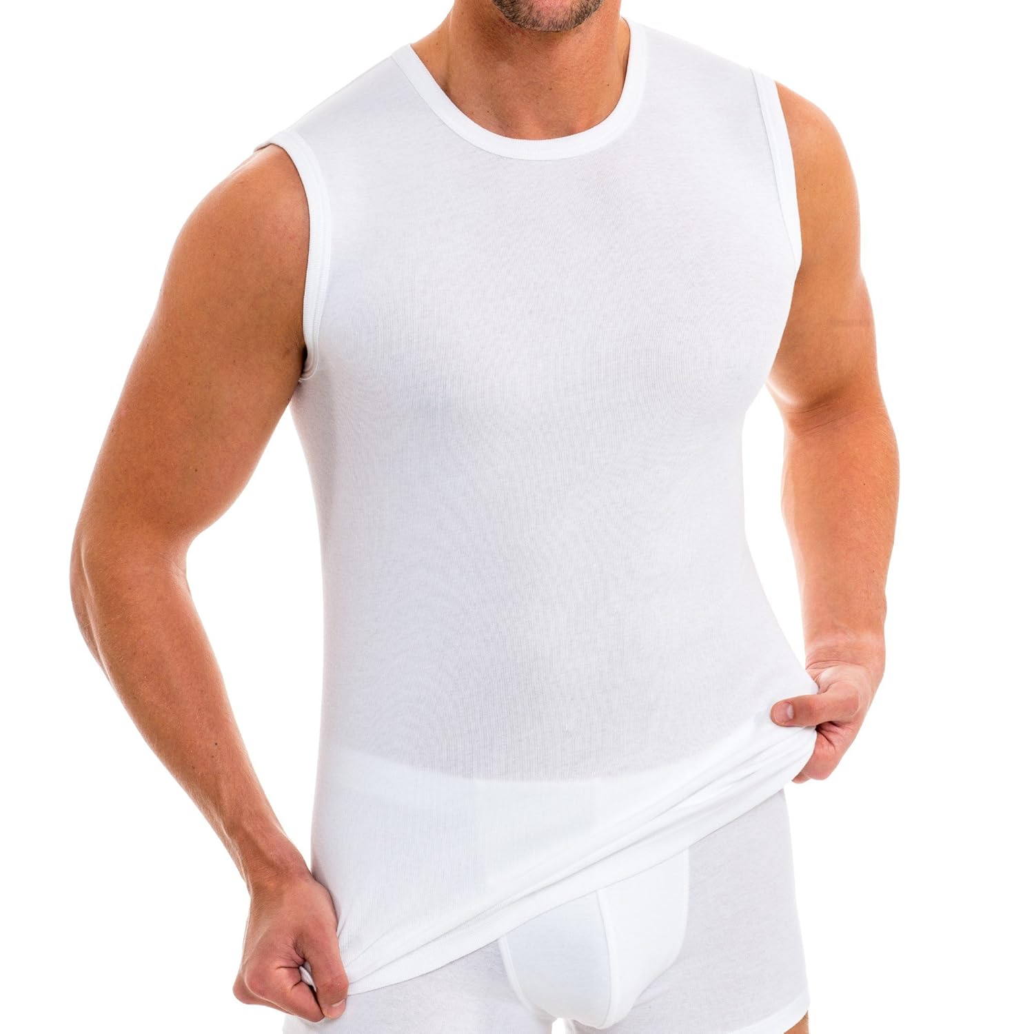 HERMKO 3000 Herren Tank Top 100/% Baumwolle in Feinripp Unterhemd Muskel Shirt Made in EU