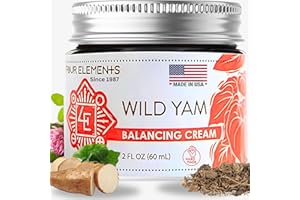 Four Elements 4E Wild Yam Balancing Cream, 2 OZ - 1st Place Winner at the 2023 International Herb Symposium for Creams and Salves! Proudly Farmed, Crafted and Packaged in WI, USA.