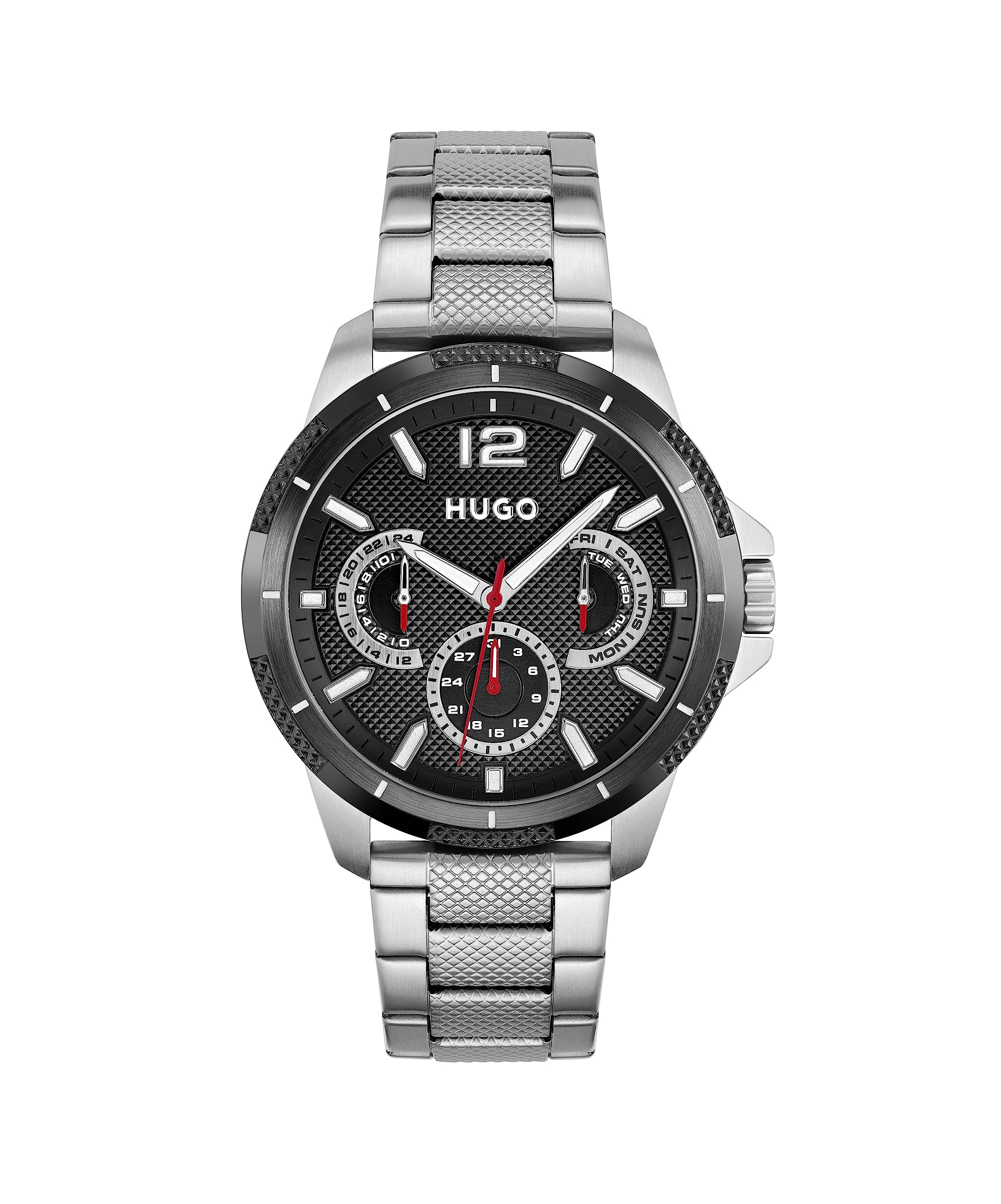 HUGO Analogue Multifunction Quartz Watch for Men #Sport Collection with Silver Stainless Steel Bracelet - 1530195