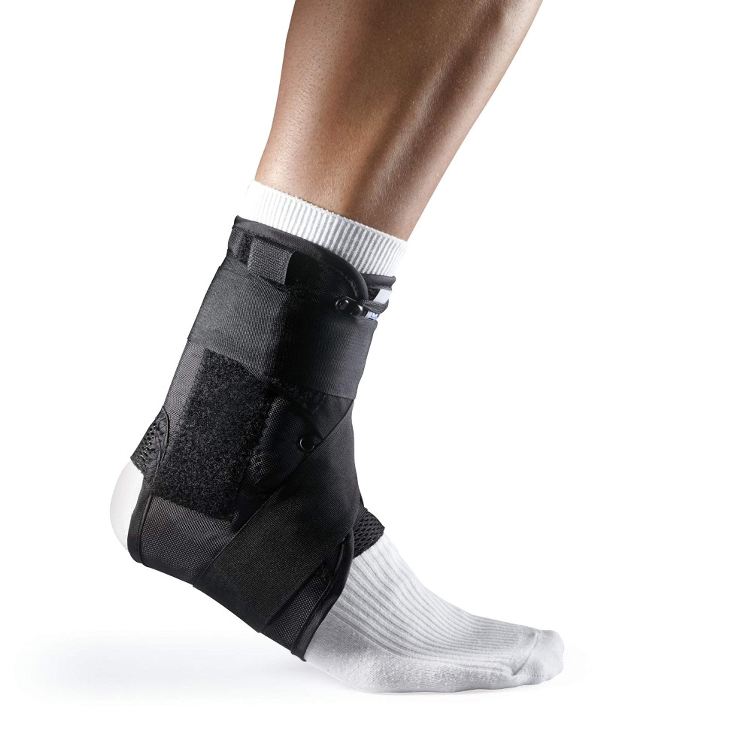 LP Support 597 Ankle Brace with Stabilizing Bands, Ankle Bandage, Foot Support for Sports and Everyday Use, 597 Ankle Bandage, Ankle Brace, Size:S, Colour:Black