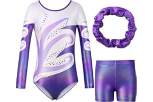Blaward Gymnastics Leotards for Girls Kids Teens Athletics Leotards with Tumbling Dance Shorts Sparkly Unitards Biketards