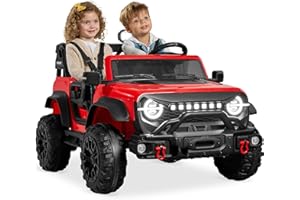 Best Choice Products Kids 24V 2-Seater Electric Ride On Car Truck w/ 132lb Weight Capacity, Parent Control, Bluetooth, LED Lights - Red
