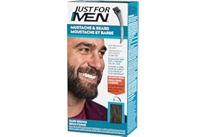 Just For Men Mustache & Beard, Beard Dye for Men with Brush Included for Easy Application, With Biotin Aloe and Coconut Oil f