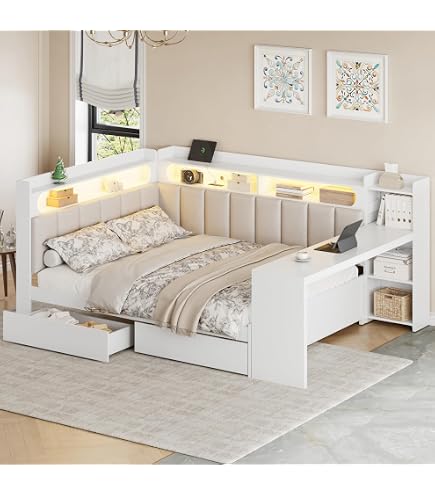 Amazon.com: Merax Full Size Multifunctiona Daybed with Storage