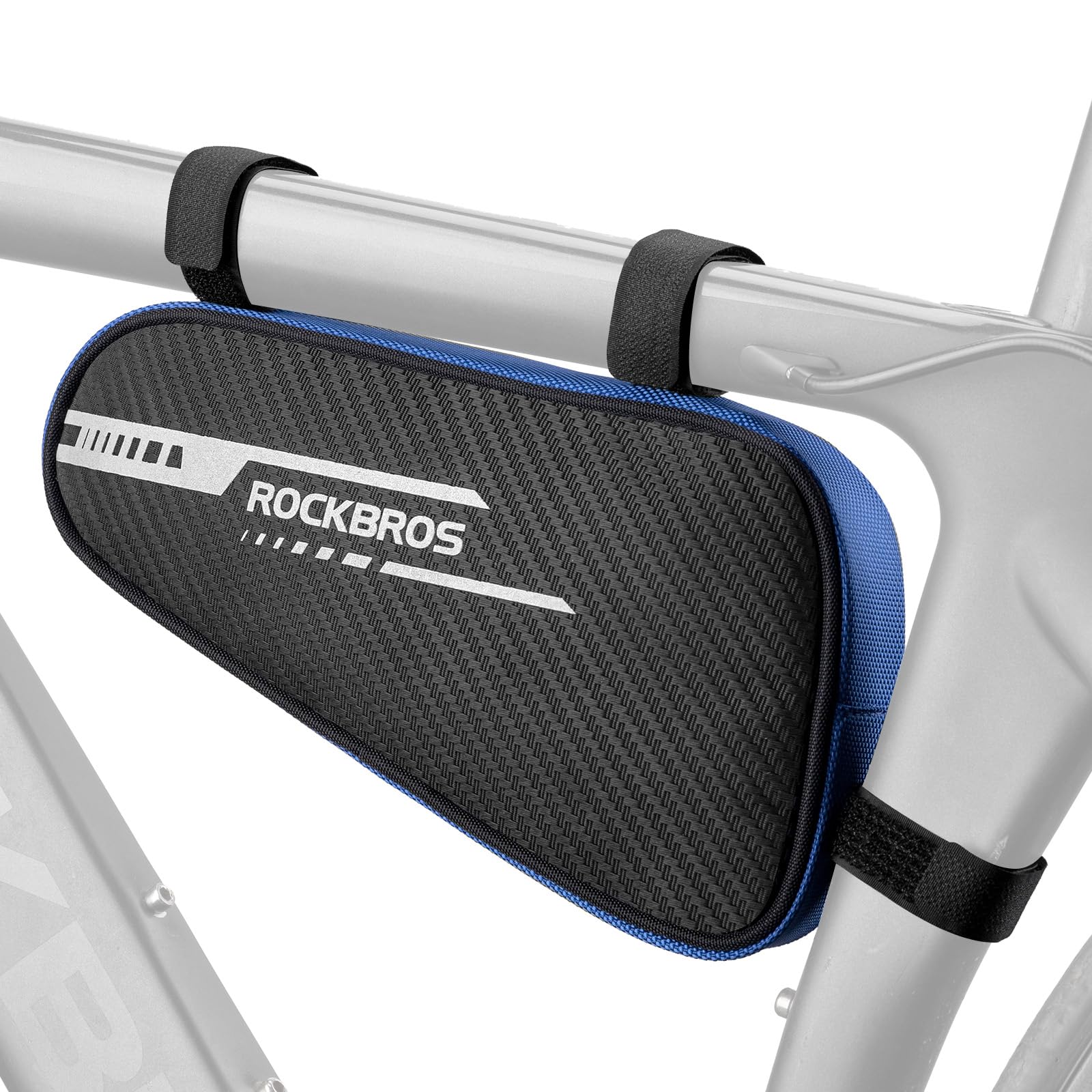 ROCKBROS Bike Triangle Bag Bicycle Frame Bag Reflective Bike Bicycle Under Top Tube Pouch Side Opening Corner Pouch Storage Pack for Cycling 1.2L