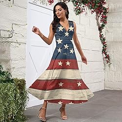 CHRATLHI American Flag Dress for Women Summer
