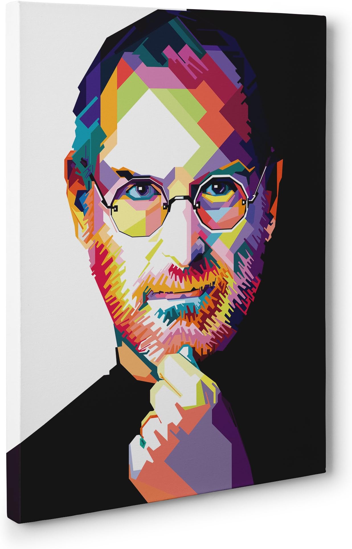 Steve Jobs Portrait Gallery Wrapped Canvas Print Wall Art (Ready to Hang) (12x18in.)