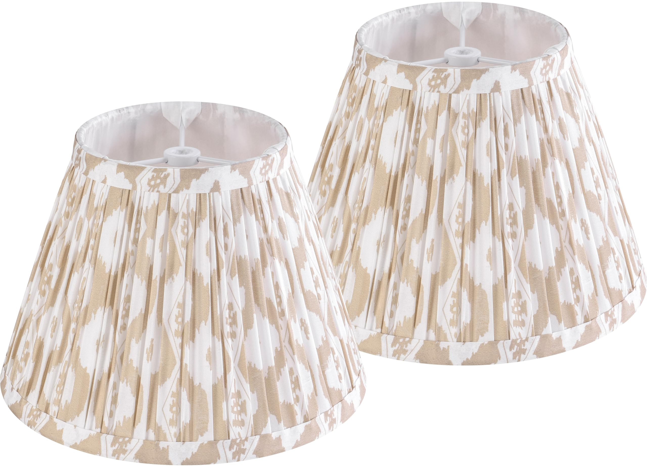 Photo 1 of GO&SO Mini Small Pleated Lamp Shades,5 × 9×6.4 Inches Spider for Small Table Lamps Replacement,Art Deco Vintage Floral Lampshades for Bedside Lamps Wall Lamp(Set of 2,Multicolor Brown&Yellow)