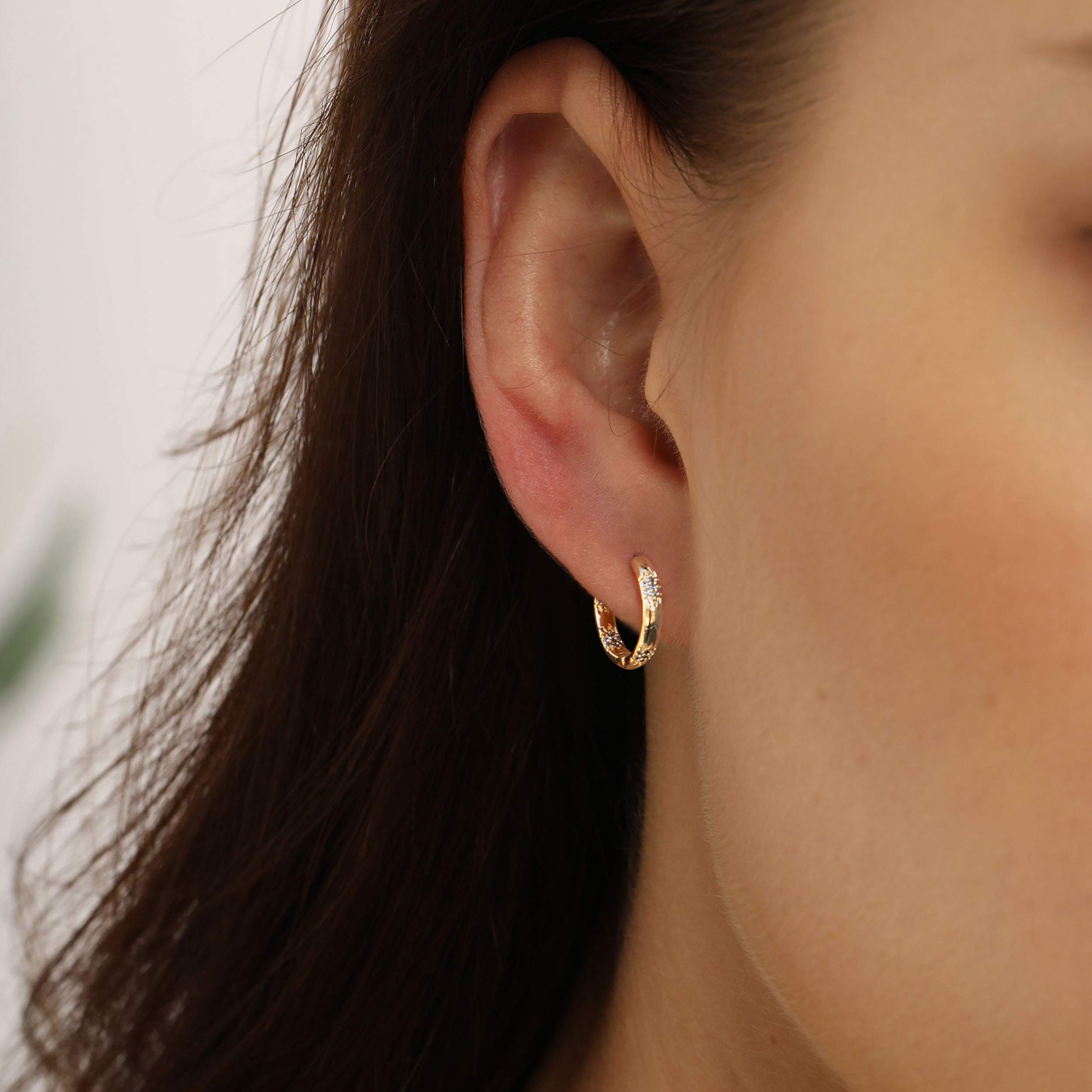 Cubic Zirconia Huggie Earrings