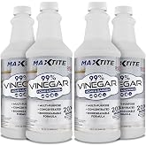 Maximum Strength 99% Vinegar for Home &amp; Garden Cleaning (4 Pack of 32 oz Bottles) - 100% Natural Cleaning Solution