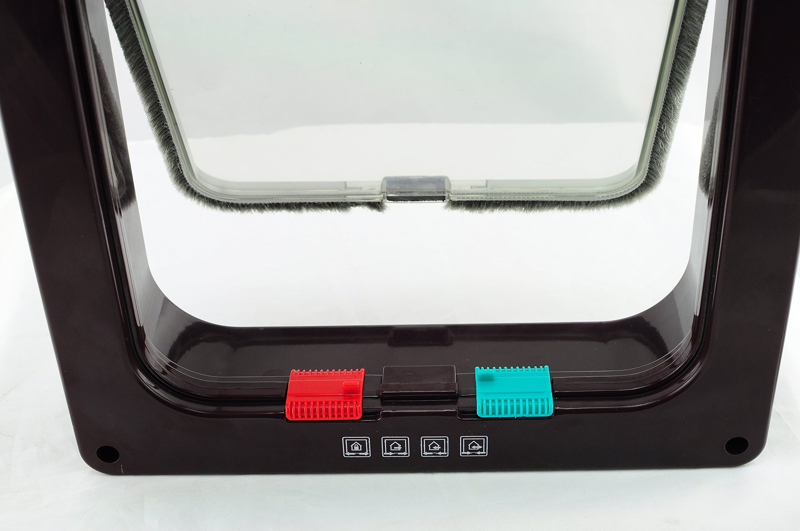 Vinmax Grande Chatière Marron 4 Voies Chat et Chien Porte de Verrouillage