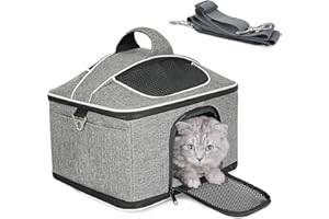 GoGoPaw Cat Carrier, Pet Carrier Airline Approved for Cat, Soft Sided Large Cat Carrier Soft, Collapsible Pet Travel Carrier Bag for Small Medium Cats Small Dogs Puppy Under 20lbs(15.3"x12.2"x11.4")