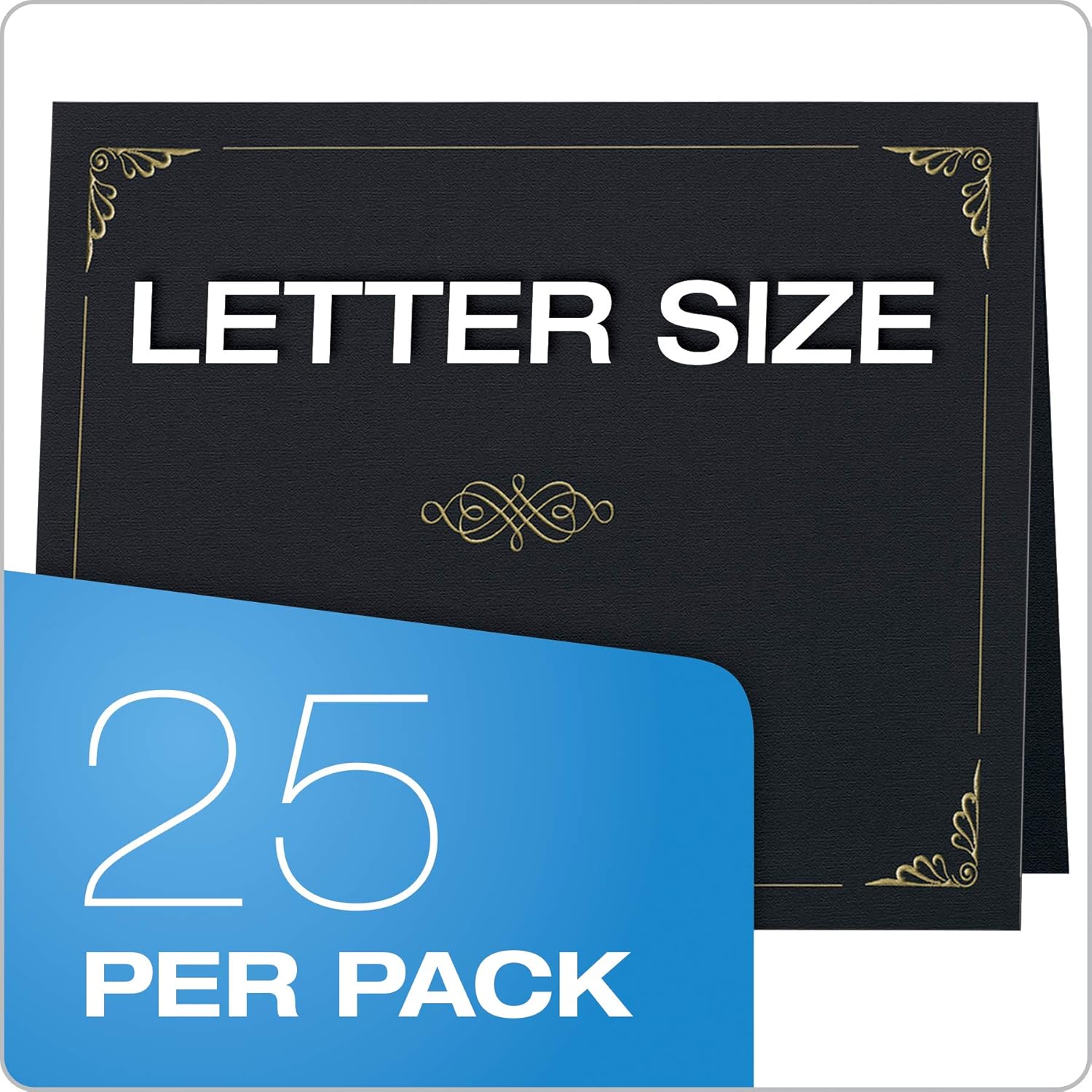 Oxford Certificate Holders, Black, Letter Size, 25 Per Pack (299550) : Office Products