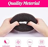 MORGLES Hair Donuts for Buns 4pcs Set with 10 Bobby Pins Brown view 5