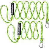 OBCURSCO PWC Boat Dock Lines, Jet Ski Dock Rope Mooring Ropes | 7 ft &amp; 14 ft, 316 Stainless Steel Clip, 1/2 in Thick, PWC Dock Rope Mooring Ropes Tie Boat Pontoon Accessories, Green/Yellow