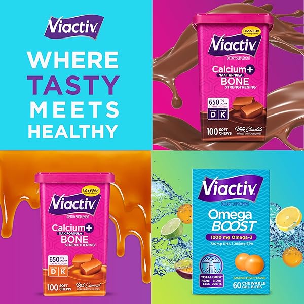 VIACTIV OMEGA BOOST SUPPLEMENT, 1200 MG OMEGA-3S, 60 CHEWABLE GEL BITE GUMMIES (PACKAGING MAY VARY)