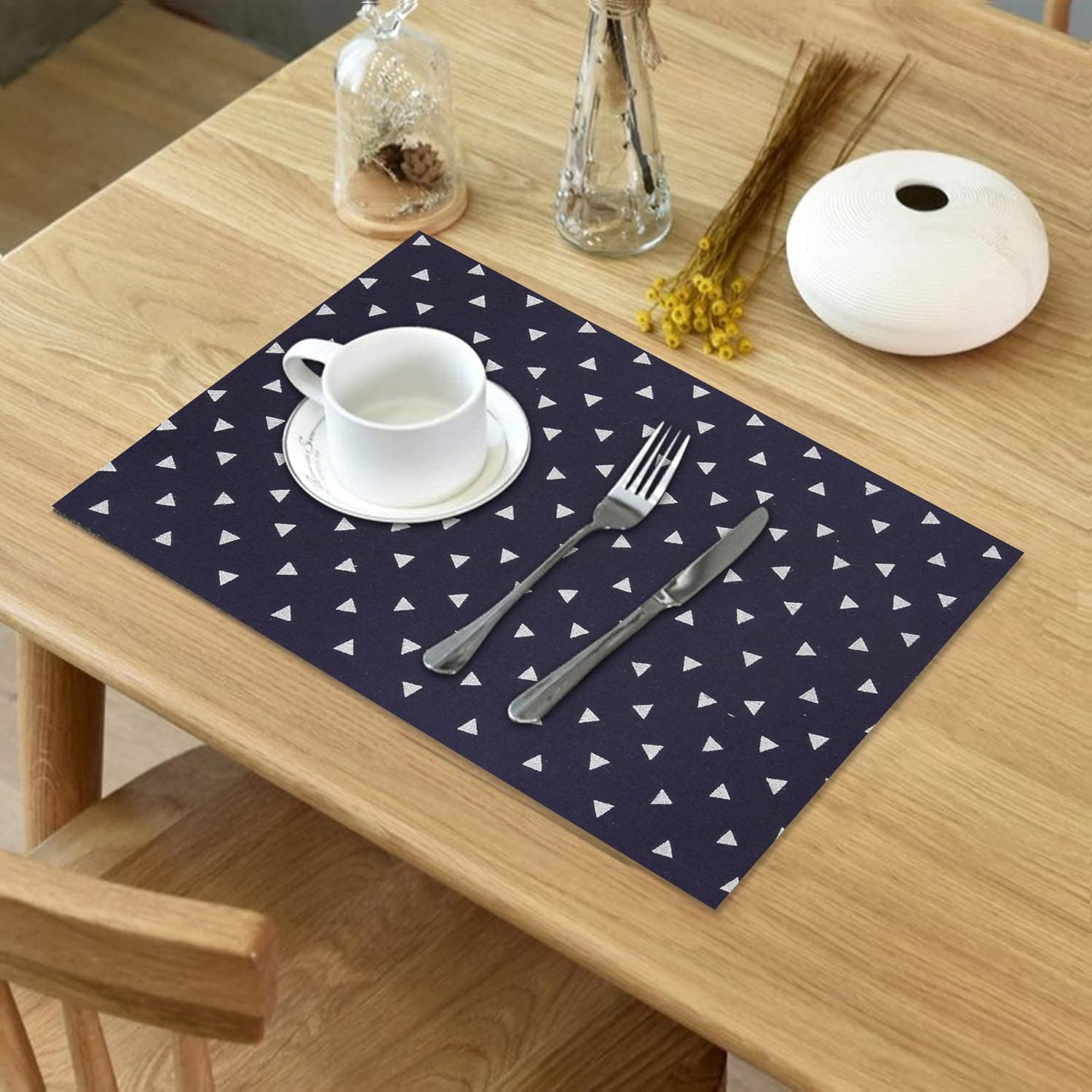 Buy RATAN CART Cotton Gold Geo Printed Table Placemats / Dinning Table