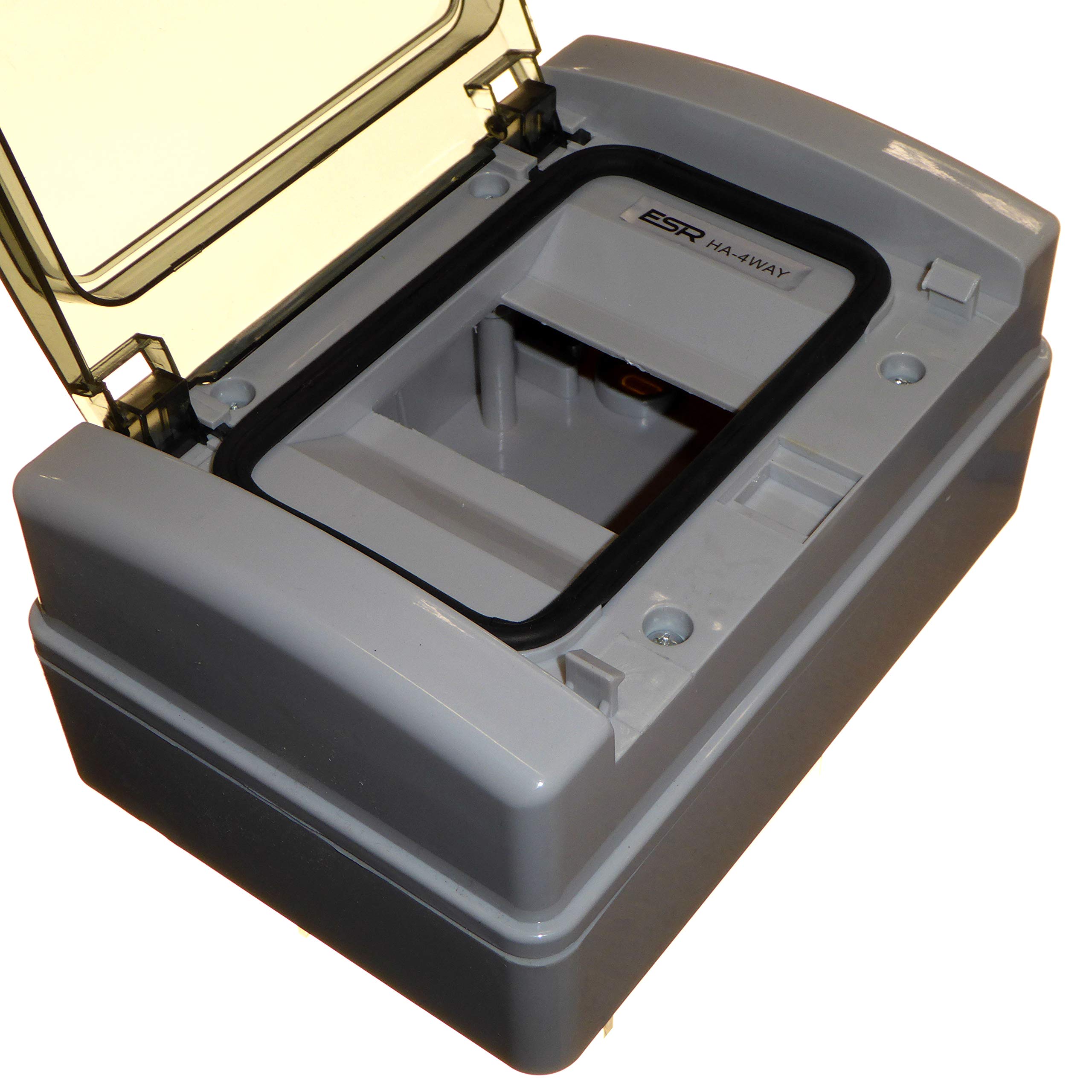 4 Module IP65 DIN Rail Enclosure Box with Door Outdoor Weatherproof Ideal for Consumer Unit RCD Contactors Timers etc