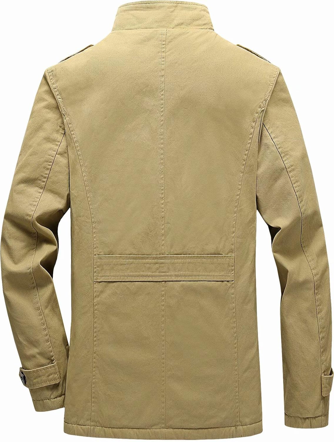 Vcansion Men's Winter Cotton Fleece Lined Jacket Coat Single Breasted Outerwear: Clothing