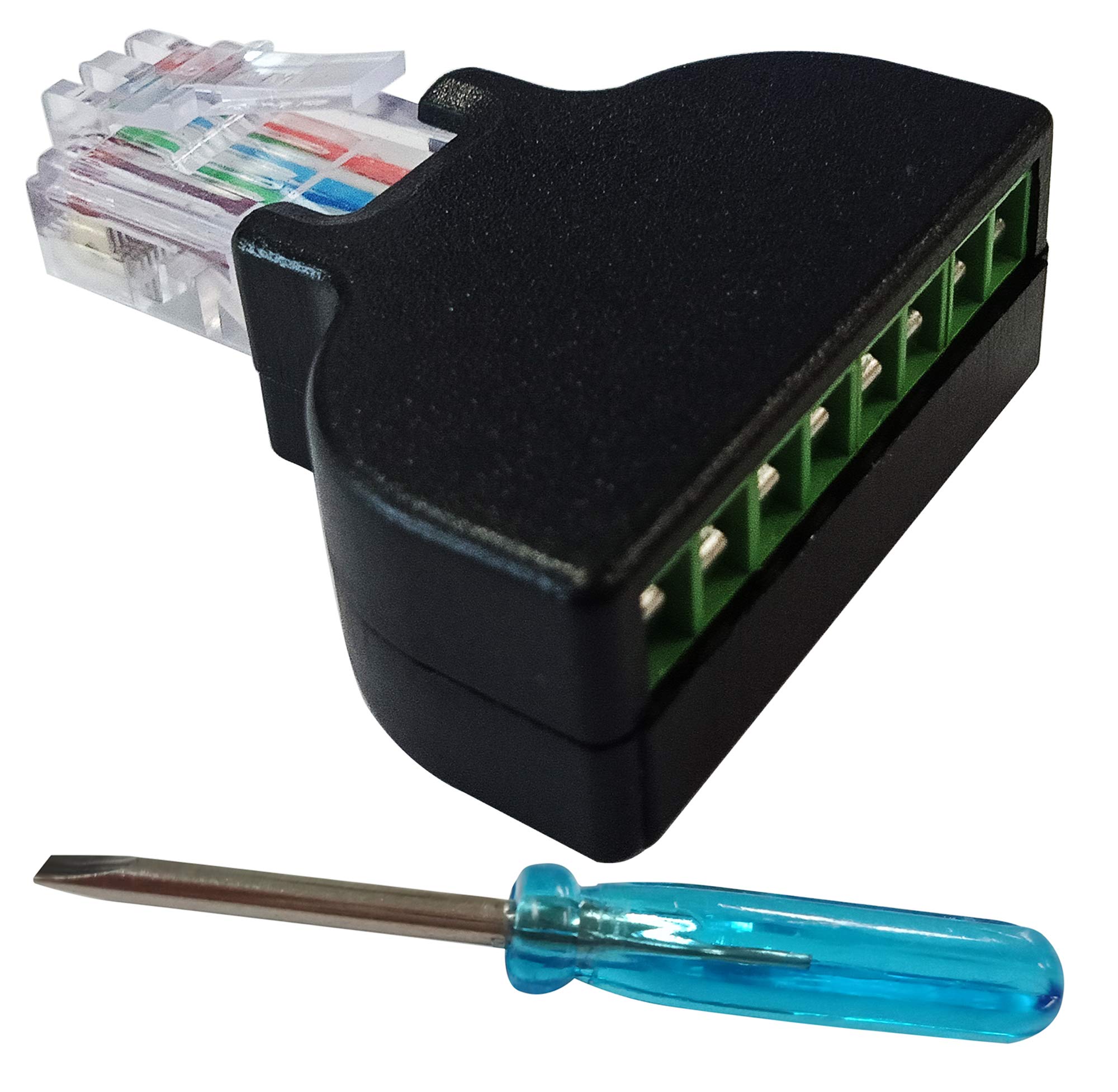 zdyCGTime RJ45 Male Plug to 8P 8C Female Bolt Screw Type terminals Ethernet Gold Plated Net Network Plug Cable,Apply to AV CCTV UTP Cat5 Cat6 Cat7 Connectors.(1 Pack)