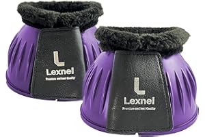 LEXNEL Rubber Bell Boots, Durable Bell Boots for Horse – Superior Hoof Protection and Comfort 1 Pair (Purple, Large)