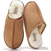 Project Cloud Mens Slippers 100% Genuine Leather and Genuine Shearling Lining – House Slippers for Men with Memory Foam Insole – Lightweight & Non Slip Mens House Shoes