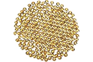 Novani Rhinestones Flatback Rhinestones Glass Gems Stones Jewels Round Gemstones Non-Hotfix Crystal for Crafts,SS20,1440 Pieces,Gold