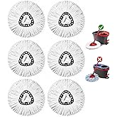 6 Pack Mop Head Replacement Compatible with Oceda Triangle Swivel Mops,Spin Mop Replacement Head 100% Microfiber,Deep Cleaning,EPSUNORISE Replacement Heads Compatible with O Ceda Mop(White)