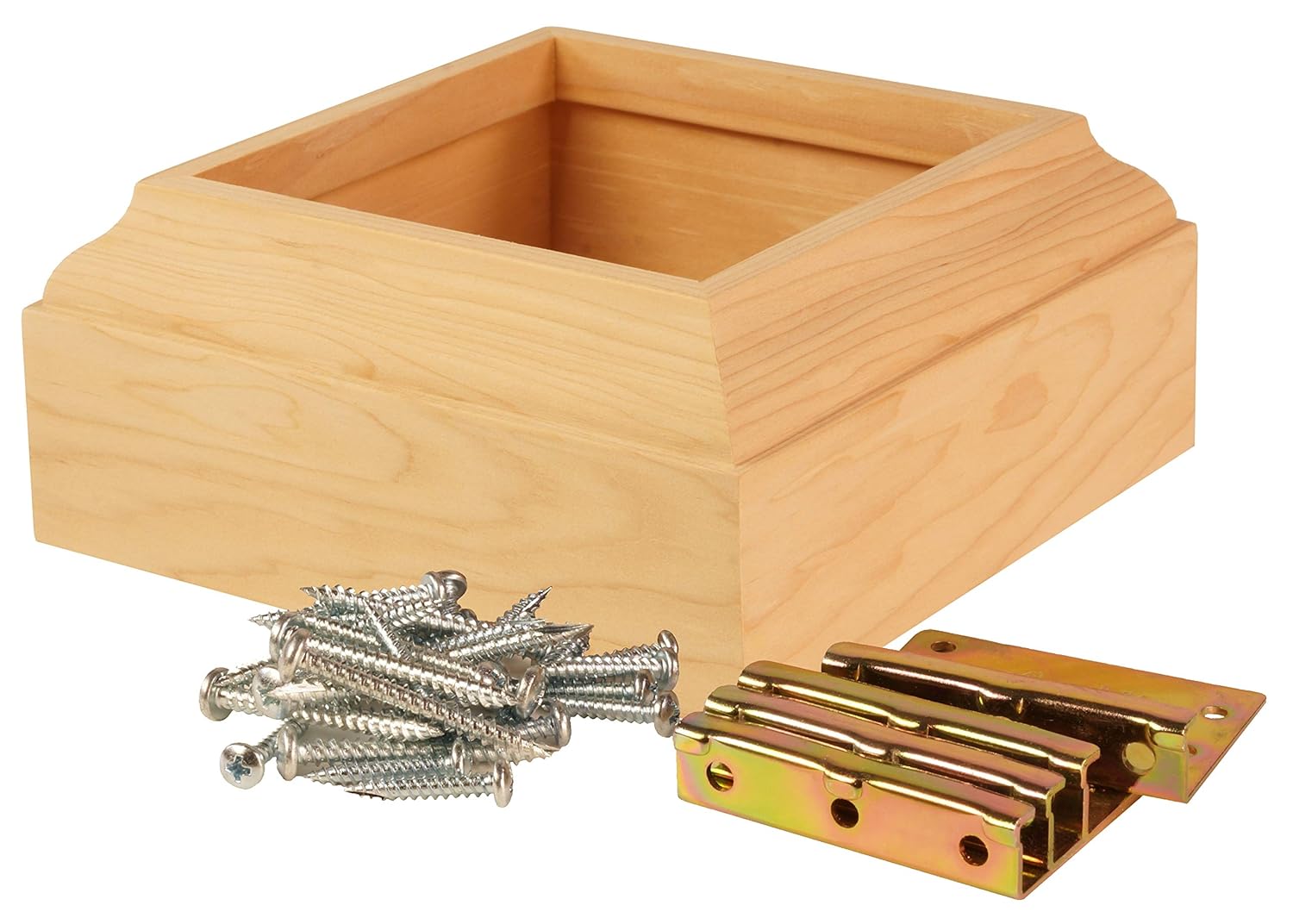 4Js Newel Post Fastener, 3 1/4" Hemlock Colonial Molding