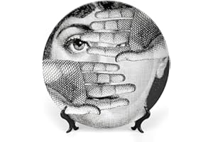 Aloked Lina Cavalieri Plate, Wall Decorative Plate, Mysterious Face Plate Wall Hanging Decoration,Including Bracket and Special Spring Hook, 8 Inch, S5