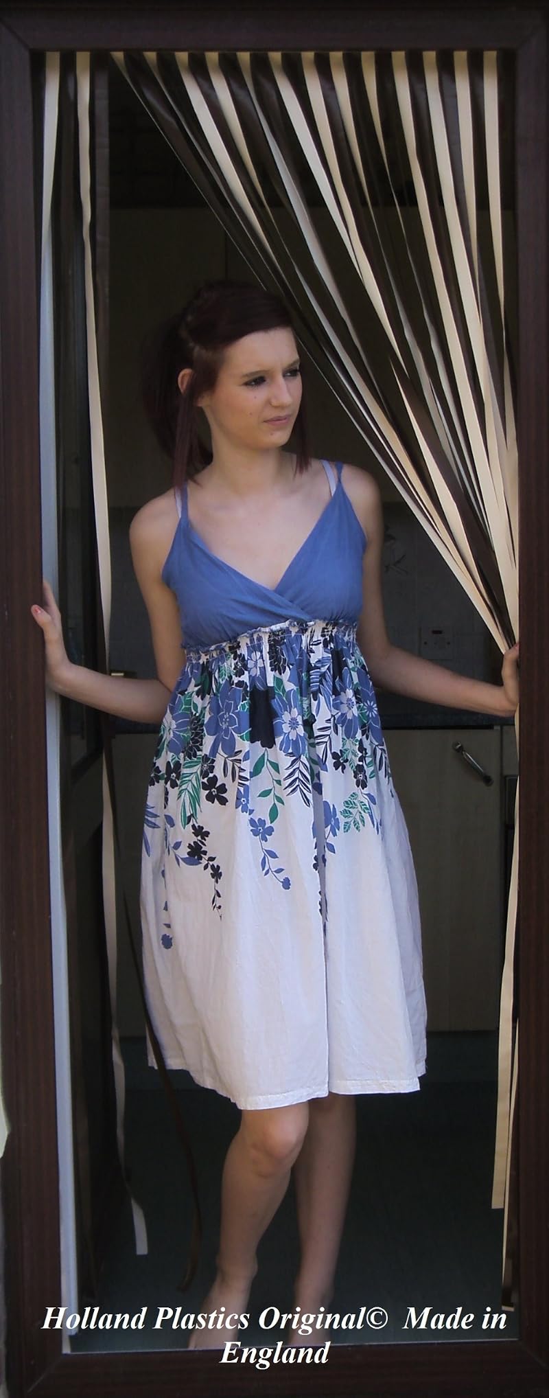 Holland Plastics Heavy Duty Bug Blind Coffee & Cream 80cm Wide 2m Drop