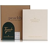 Peachly Pregnancy Journal - Linen Pregnancy Book to Capture Every Milestone - Pregnancy Must Haves - Baby Book Keepsake Pregn