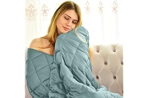 WONAP Weighted Blanket - 100% Bamboo Viscose - 20 lbs 60"x80" Queen Size for Individuals - Natural Cooling Bamboo with Premium Glass Beads - Cool Heavy Blanket for Adults - Lake Green