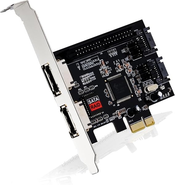 Carte Contrôleur SATA/eSATA + IDE Sur PCI Express – 2 Ports SATA, 2 ATA, Compatible RAID | Carte PCI-E SATA IDE