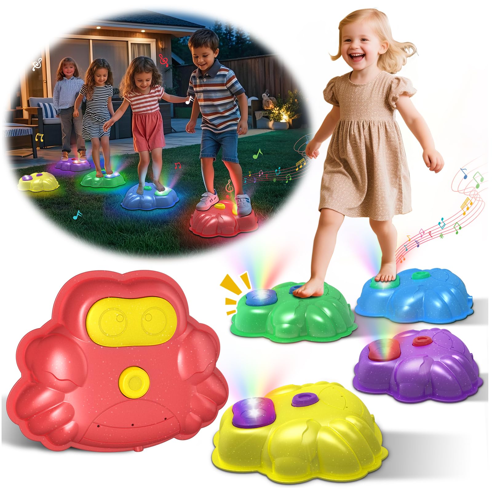 Photo 1 of Stepping Stone for Kids: Sensory Motor Skill Toys for Active Toddler Obstacle Course Play - 5 Packs Durable Outdoor & Indoor Balance Toy - Great Gift for Boys Girls Ages 3 4 5 6 7