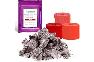 Renfio Candle Dye, 2.11oz/60g Red Candle Dye for Soy Wax Highly Concentrated Wax Dye for Candle Making Bulk Blocks Colored Tealight Candles Coloring Dyes Chips Candle Making Kit - Red