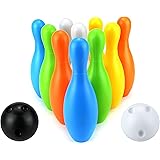 Young Sport Big Bowling Children's Kid's 12 Pcs. Toy Bowling Playset w/ 10 Pins, 2 Bowling Balls