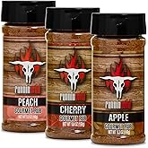 Sweet & Smoky BBQ Rub Gift Set for Grill Lovers – Fruit-Infused Peach, Apple & Cherry Rubs + Award-Winning BBQ Seasonings | Ultimate Smoking & Grilling Set for Men, Dads & Backyard Pitmasters