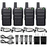 Retevis RT19 Walkie Talkies for Adults, Mini Two Way Radio, Walkie Talkies Rechargeable, with Earpiece, Hands Free, Metal Cli